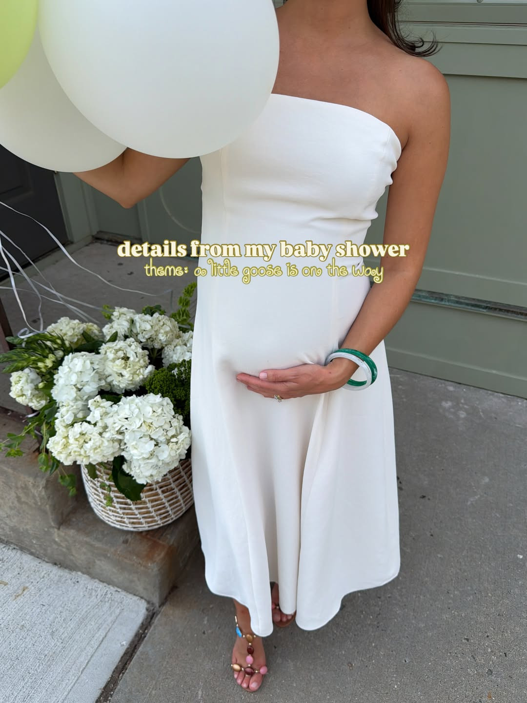 [6/23/26] Baby shower details I’ll never forget. Soft whites, sweet little touches, and the cutest little goose theme to celebrate our baby on the way. 💚✨🪿 

 #LTKmomlife #LTKHome #LTKBaby