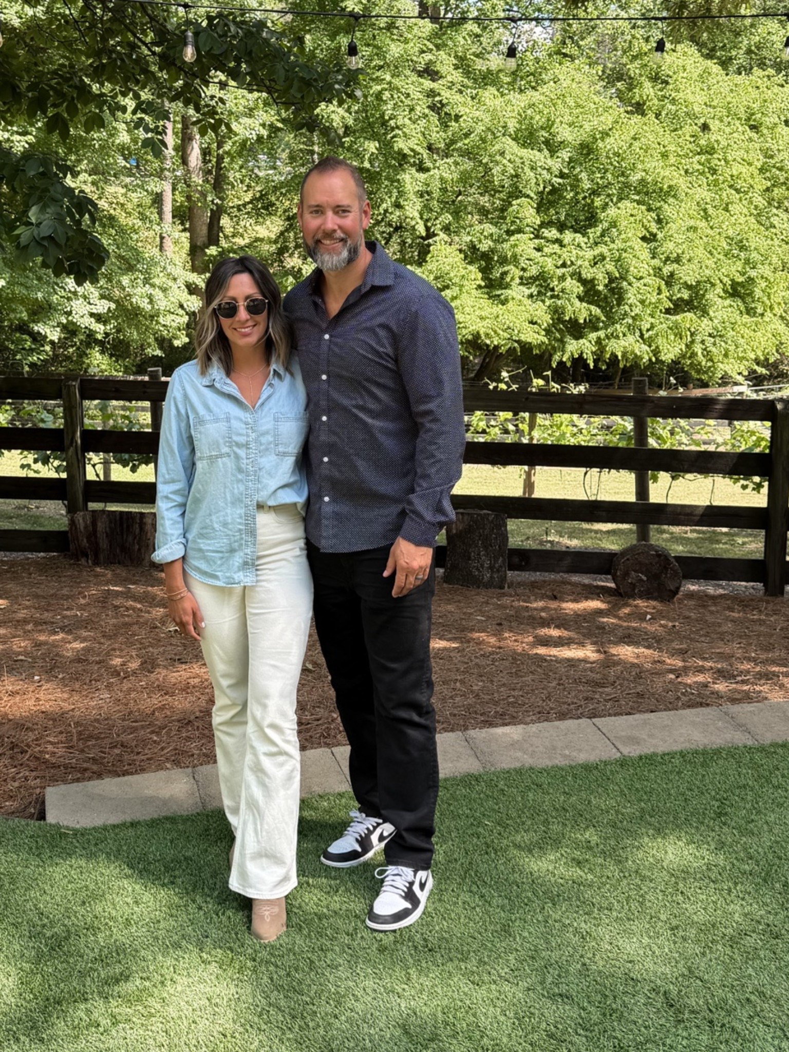 Denim button up with cream pants for a cooler spring day outfit — I sized up to a medium in the shirt for a more oversized look

#LTKootd #LTKPetite #LTKWorkwear