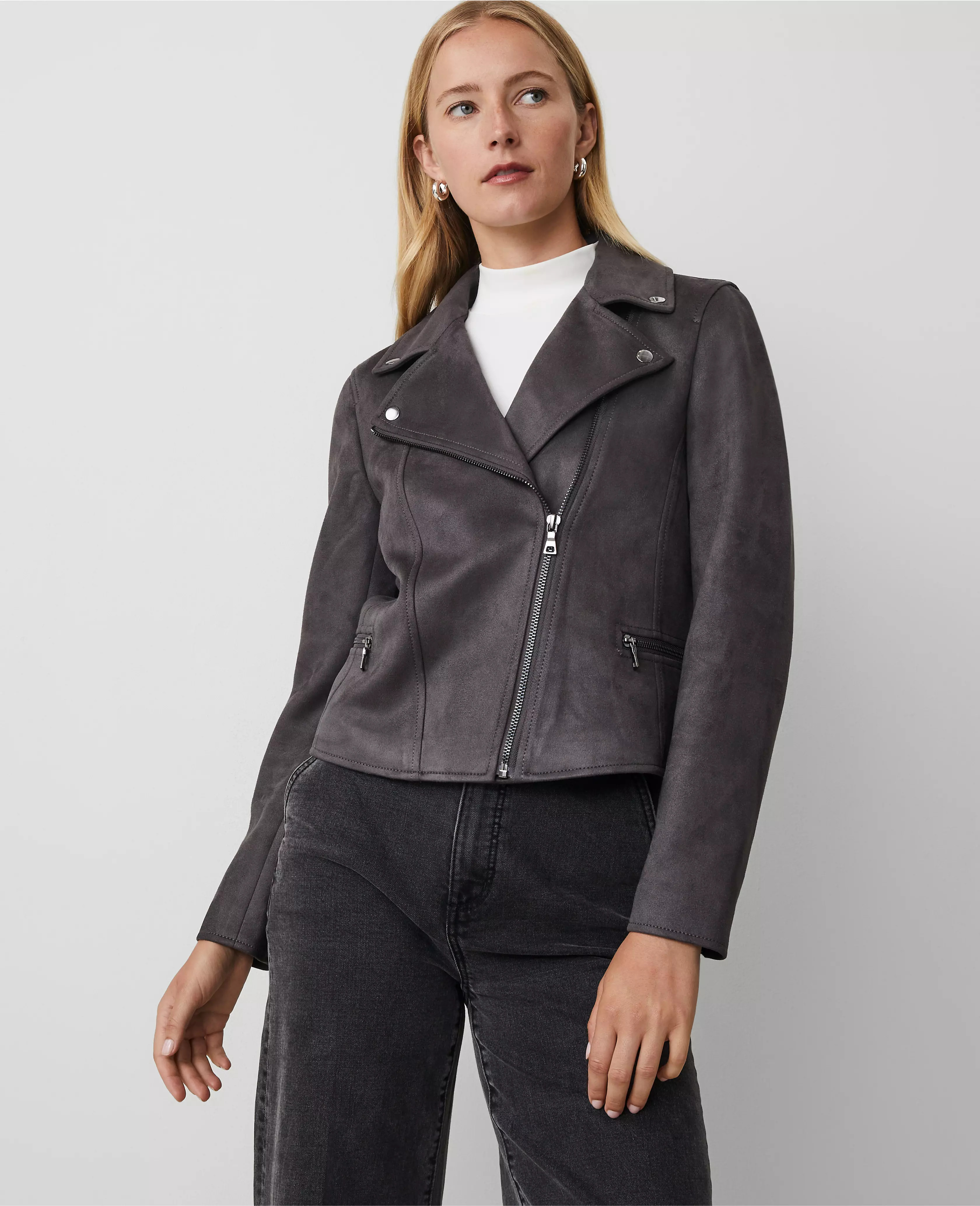 Faux Suede Moto Jacket | Ann Taylor (US)