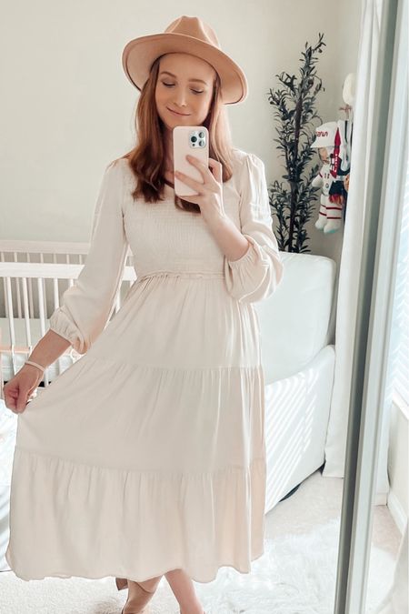 I am LOVING this flowy dress from Amazon! I’ve really been into effortless but cute style lately and this fits that perfectly! It’s also bump + nursing friendly 

#FounditonAmazon #amazonfinds #mididress #merokeety #flowydress #milkmaiddress #beigeaesthetic 

#LTKstyletip #LTKfindsunder50 #LTKSeasonal