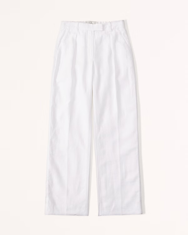Premium Linen Tailored Pant | Abercrombie & Fitch (US)