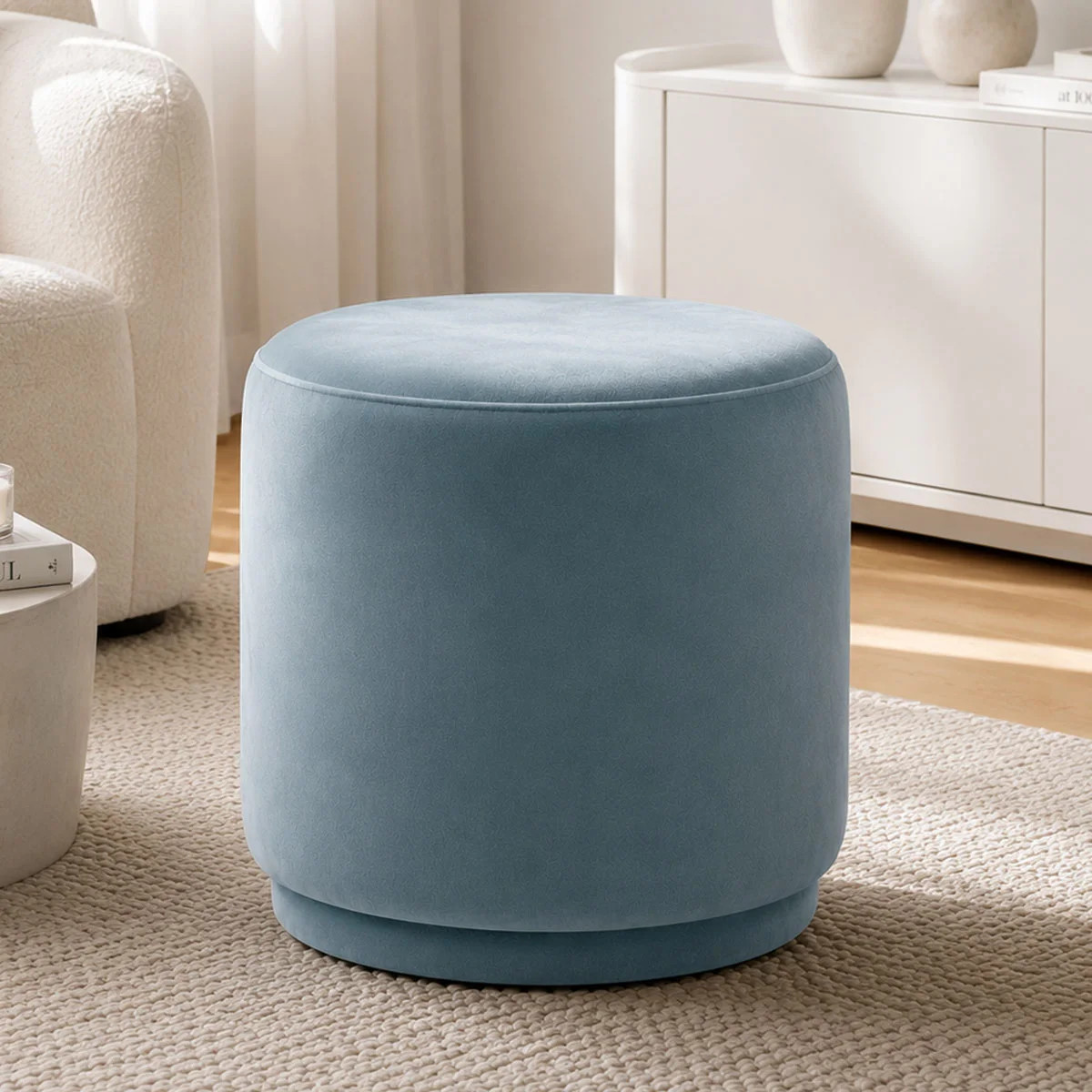 18.5" Velvet Round Swivel Ottoman | Wayfair North America