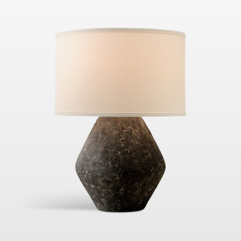 Toulon Short Ceramic Table Lamp with White Shade + Reviews | Crate & Barrel | Crate & Barrel