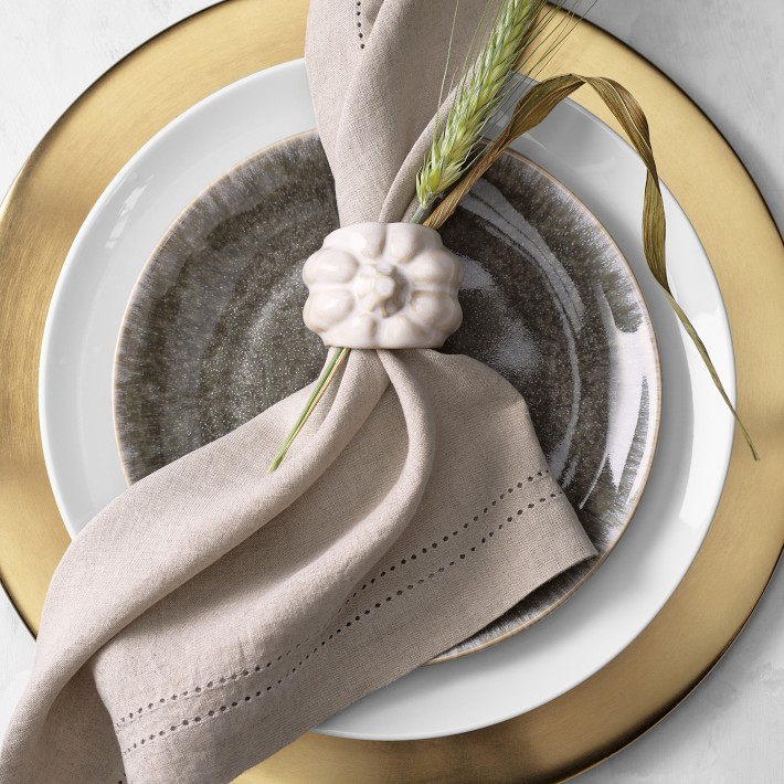 Sculptural Pumpkin Napkin Rings, Set of 4 | Williams-Sonoma