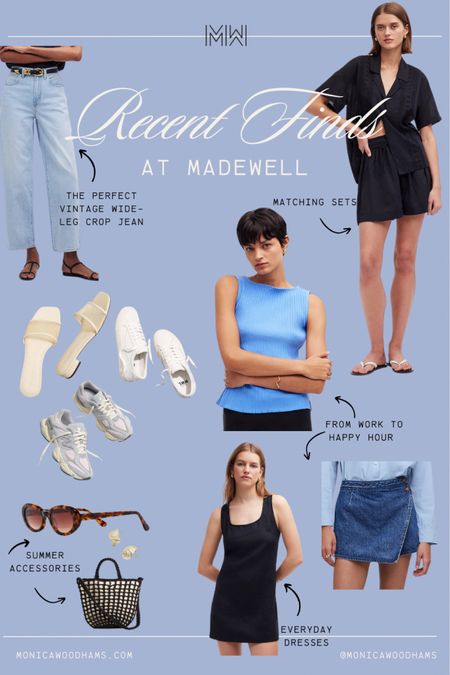 Madewell recent finds for spring. Jeans, perfect vintage crop work great for petites. Summer crochet bag and sunglasses, the black dress is the perfect thrown on dress to look put together for q classic style, sneakers, white sneakers, white slides 

#LTKStyleTip #LTKFindsUnder100 #LTKxMadewell
