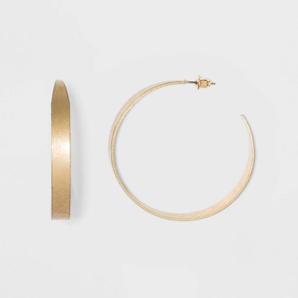 Thick Metal and Open End Hoop Earrings - Universal Thread Gold, Women's | Target
