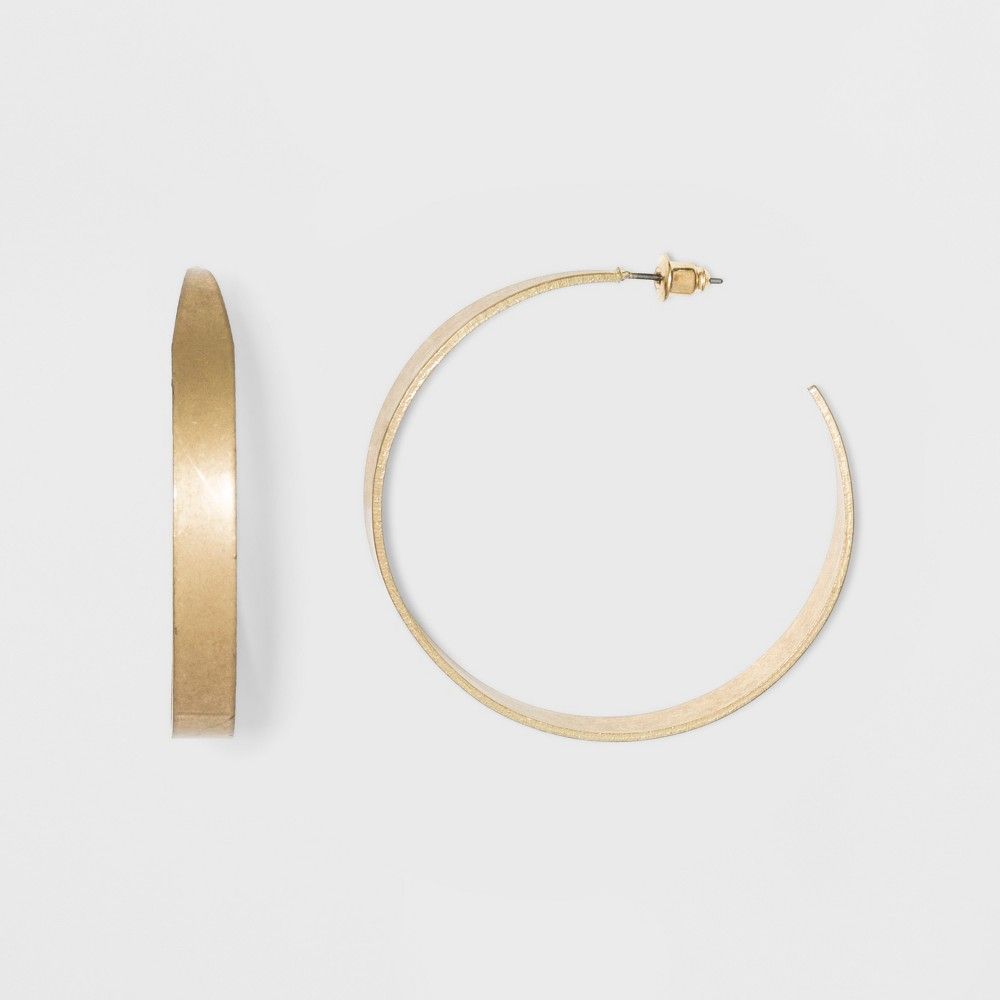 Thick Metal and Open End Hoop Earrings - Universal Thread Gold, Women's | Target