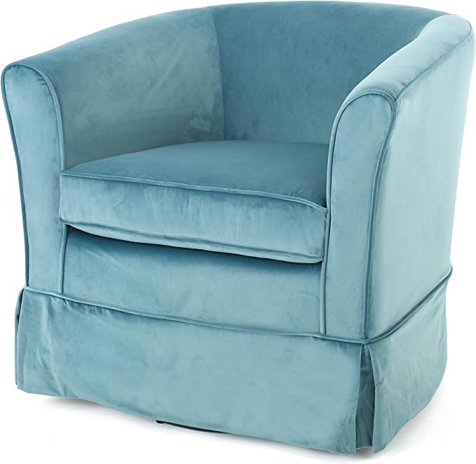 Christopher Knight Home Cecilia Swivel Chair with Loose Cover, Blue Velvet | Amazon (US)