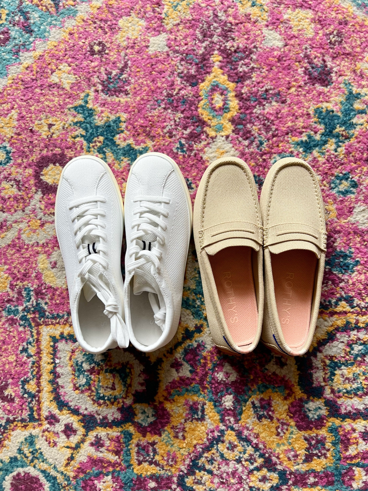 New #Rothys drivers (sesame) and lace-up sneakers (bright white) arrived today! I went with my standard size 8 in both  

#LTKshoecrush #LTKworkwear #LTKSeasonal