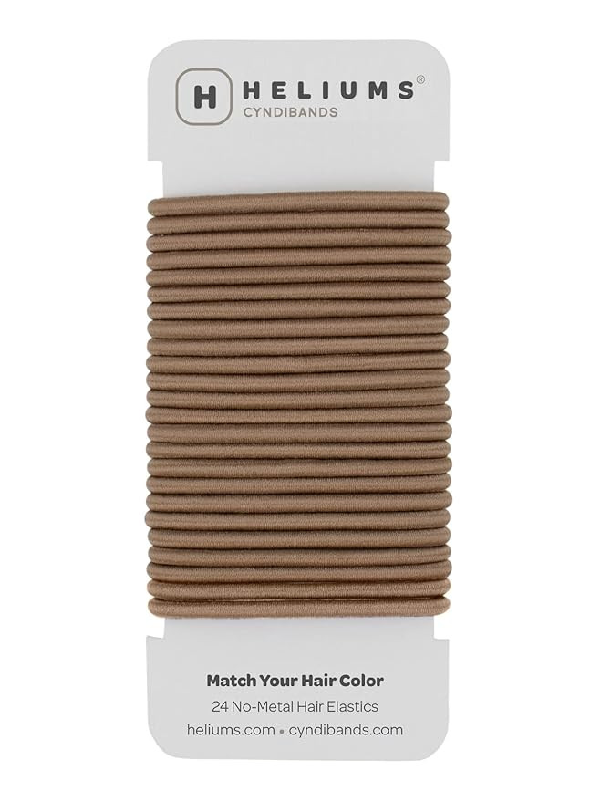 Cyndibands Elastic Hair Ties – Light Brown - No Damage 4mm Ponytail Holders for Women & Kids, 2... | Amazon (US)