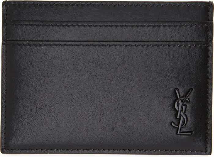 Saint Laurent Tiny Monogram Leather Card Case | Nordstrom | Nordstrom