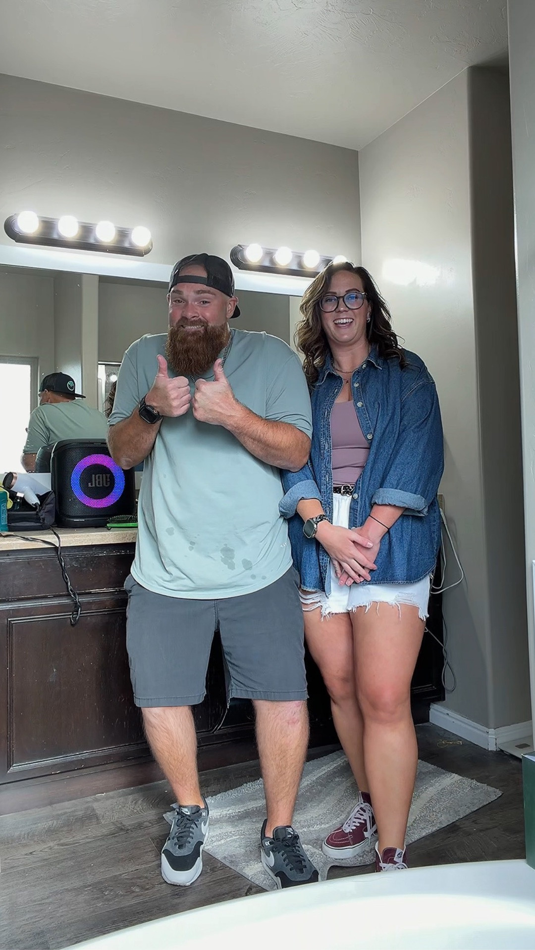 Friday night concert with husband and some friends and I did not have a plan until about 10 minutes before we left. This is what happens when you were literally non-stop all week up until this moment 🫠😂 my husband keeps me young.

Bra:  38DD
Undies: XL
Shorts: 16 @American Eagle Outfitters 
Tank: XL
Button down: XXL

Size 14/16 | L/XL | 5'9 | 38DD

last minute concert outfit, oversized button down, American Eagle shorts, Vans concert outfit, 38DD bra Amazon, midsize concert outfit, size 14/16 casual style, throw on outfit

#LTKdayinmylife #LTKgrwm #LTKMidsize
