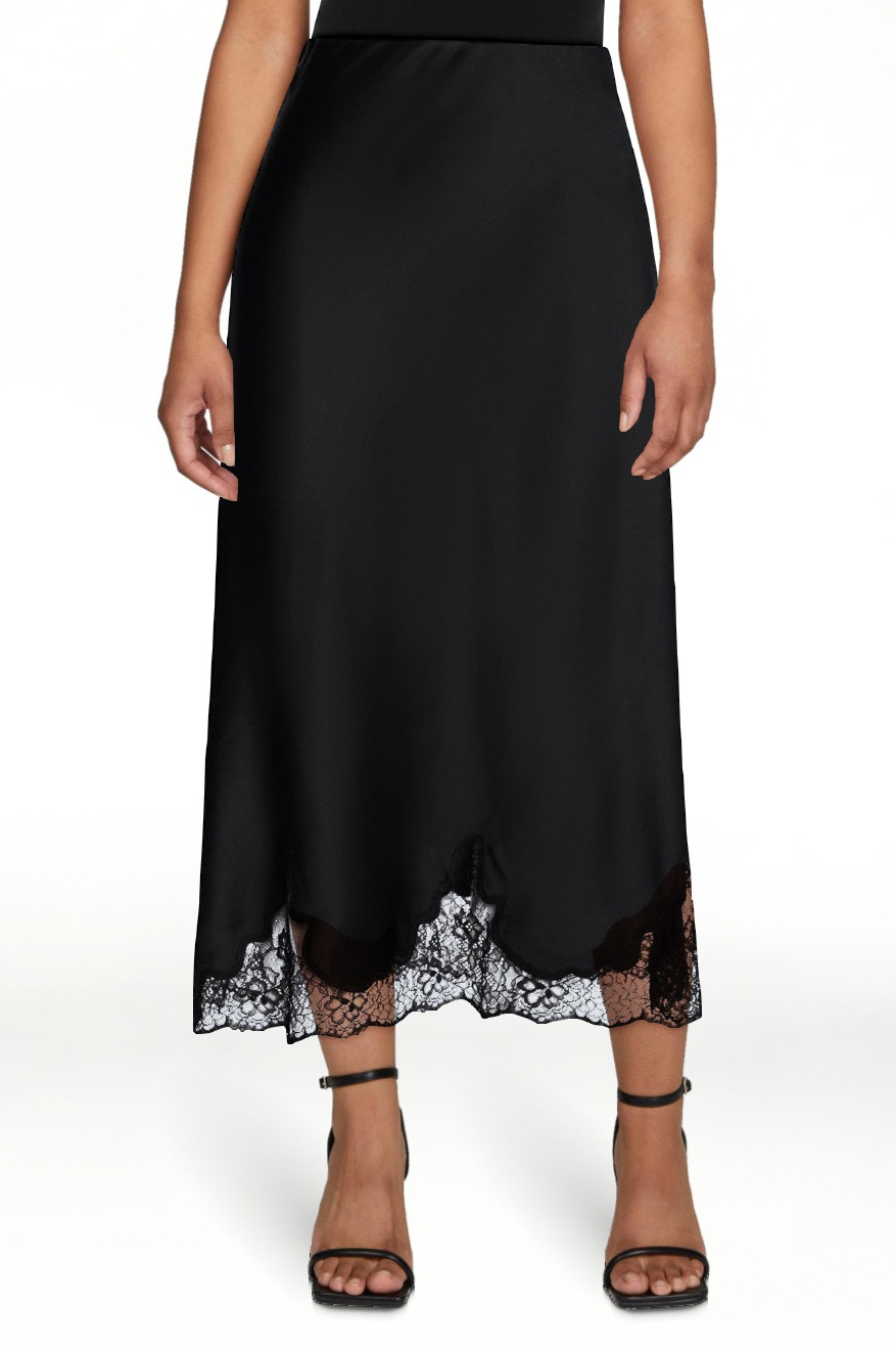Scoop Women's Midi Slip Skirt with Lace Trim, Sizes XS-XXL - Walmart.com | Walmart (US)