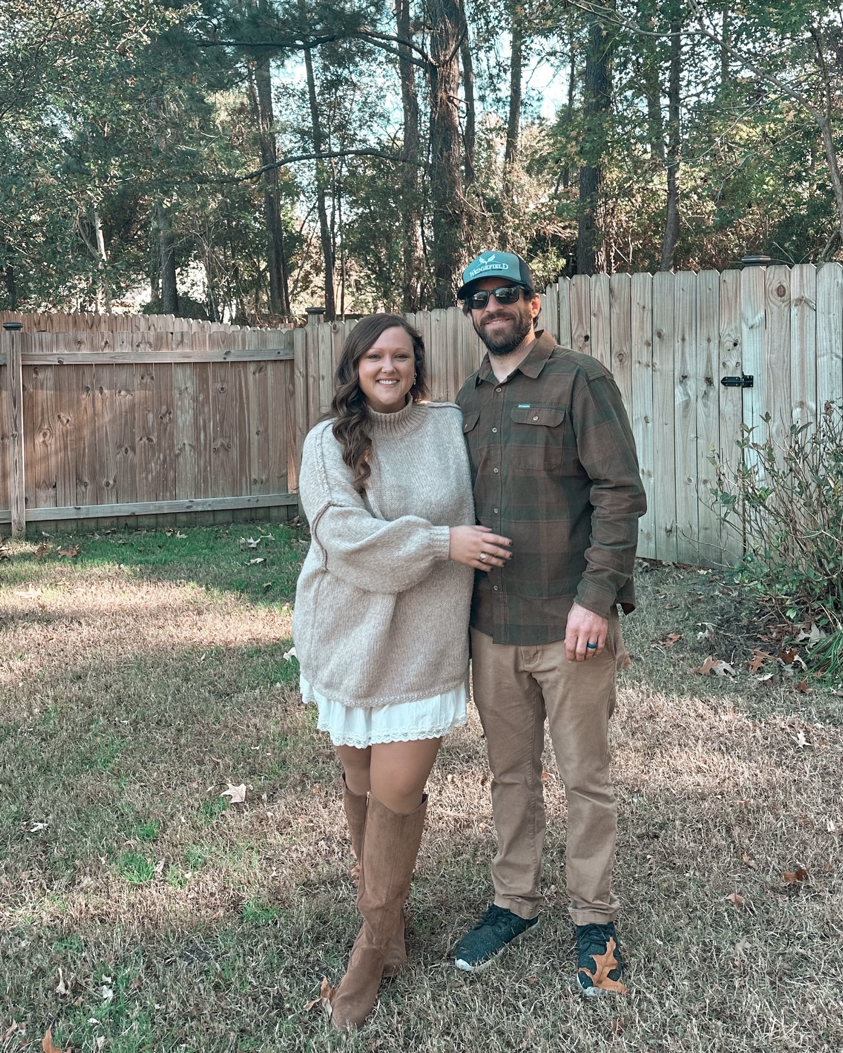 My outfit from Thanksgiving was all Amazon! Wearing a large in the skirt and the sweater! Boots are true to size. I’m wearing an 8.5 and they’re wide calf friendly! I also have the sweater in black as well as the boots  

#LTKMidsize #LTKSaleAlert #LTKHoliday