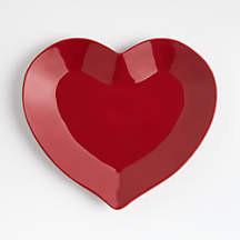 Marin Red Stoneware 13" Heart Platter + Reviews | Crate & Barrel | Crate & Barrel