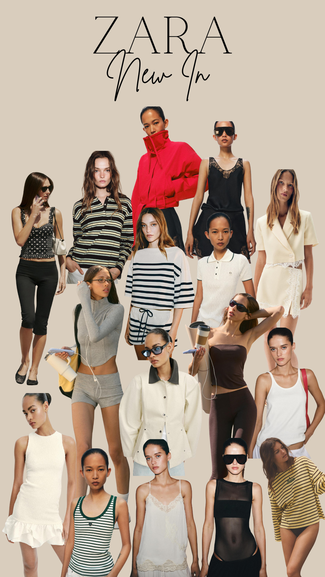 zara new in, zara style, neutral fashion, minimalist style, chic basics, elevated essentials, capsule wardrobe, everyday outfits, effortless dressing, spring style, summer style, euro chic, clean girl style, model off duty, monochrome outfit, striped top, striped knit, matching set, lounge set, athleisure outfit, sporty chic, capri leggings, black dress, lace trim, satin cami, white dress, blazer set, knit polo, tank top outfit, oversized sunglasses, sleek styling, fashion inspo, outfit inspo, trendy basics, contemporary style, casual luxe, polished casual, street style, wearable fashion 

 #LTKuk #LTKspring #LTKeurope