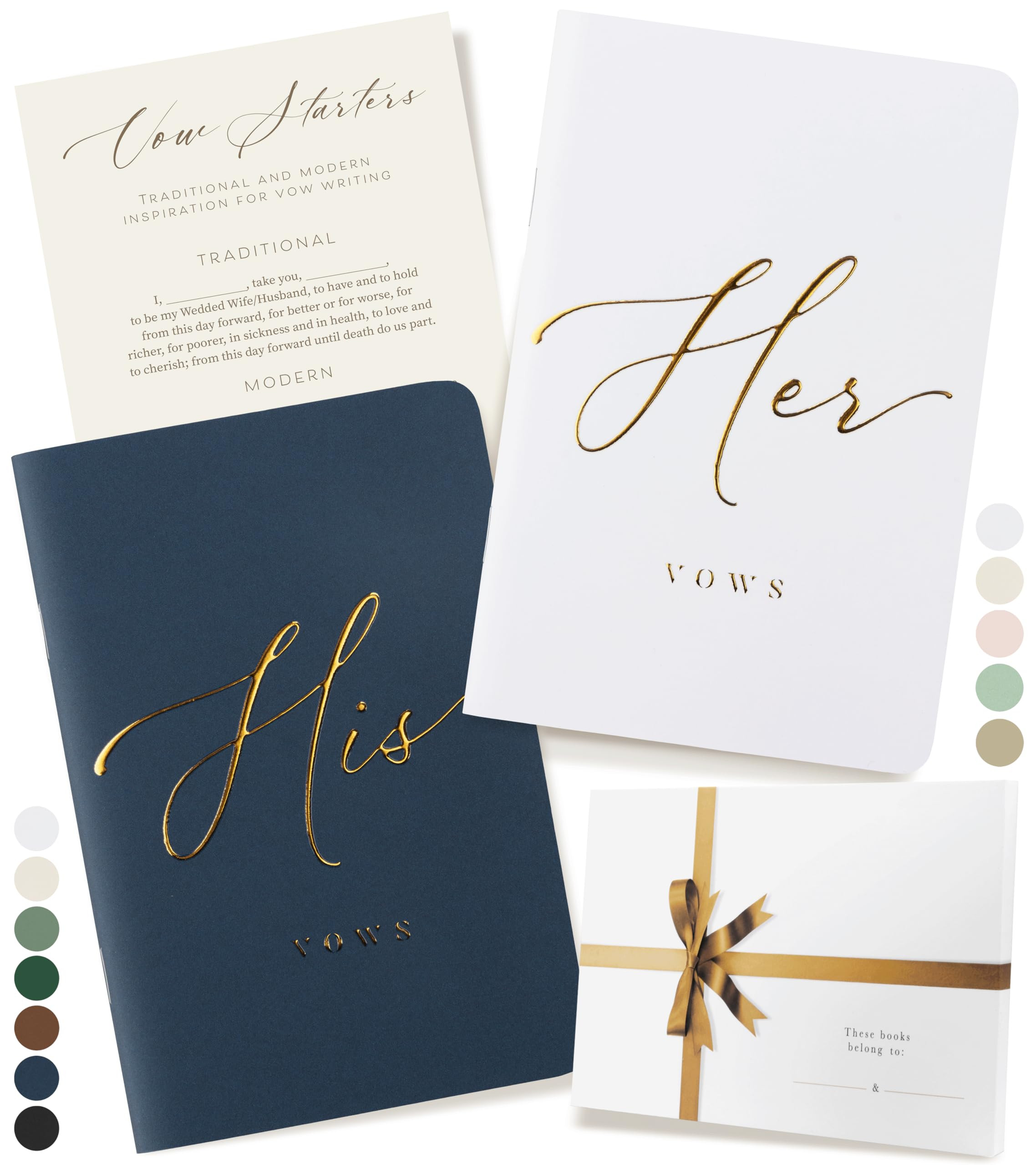 ARTESORI Premium Wedding Vow Book for Her & Him, Soft Touch, Gold Foil, 28 Lined Pages, Wedding V... | Amazon (US)