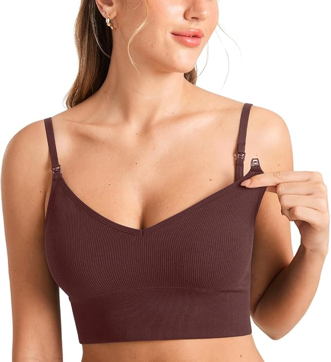 MOMANDA Ribbed Nursing Bras Women's Longline Sleep Breastfeeding Support Seamless Maternity Sport... | Amazon (US)