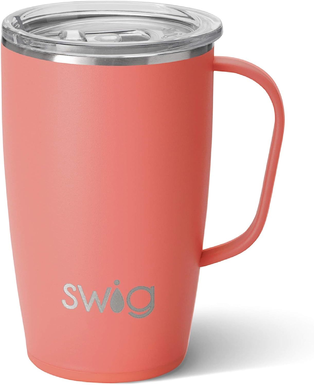 Amazon.com | Swig Life 18oz Travel Mug with Handle and Lid, Cup Holder Friendly, Dishwasher Safe,... | Amazon (US)