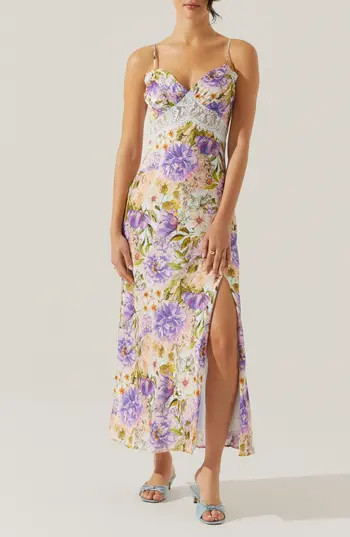 ASTR the Label Ivanna Floral Slipdress in Purple Multi Floral at Nordstrom Rack, Size X-Small | Nordstrom Rack