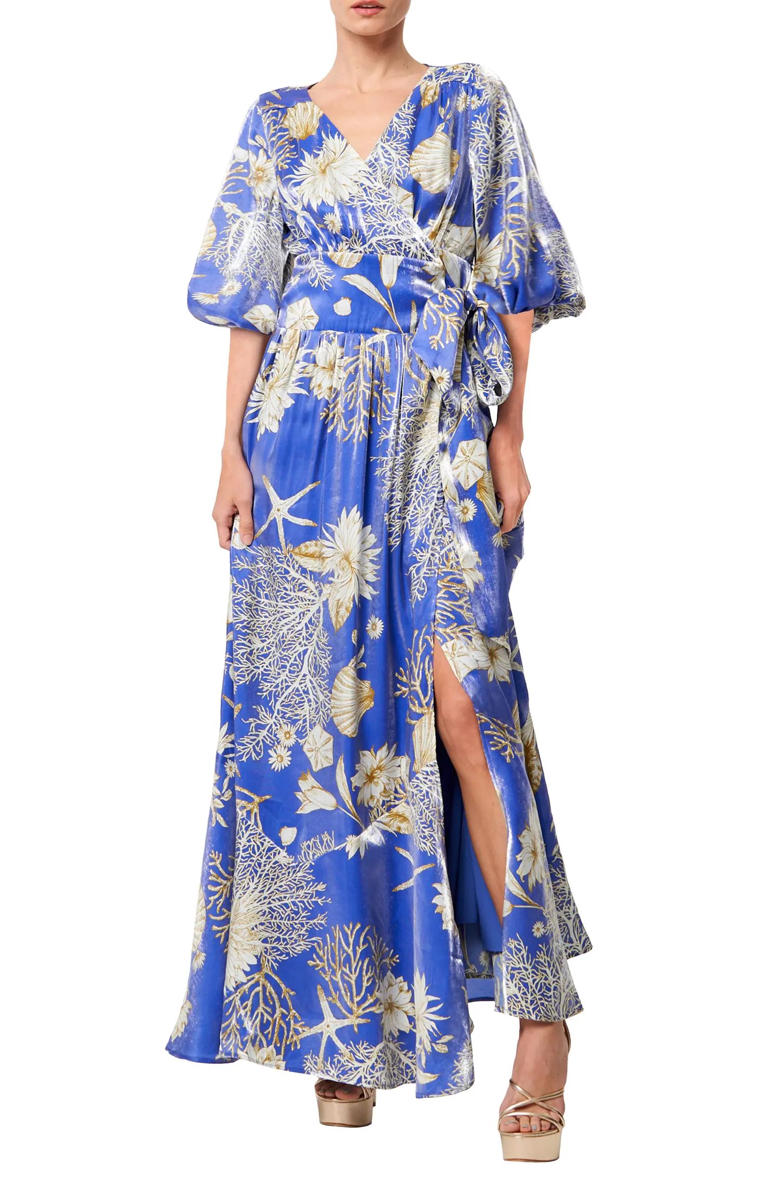 CIEBON Ariella Floral Print Side Tie Maxi Dress | Nordstrom | Nordstrom