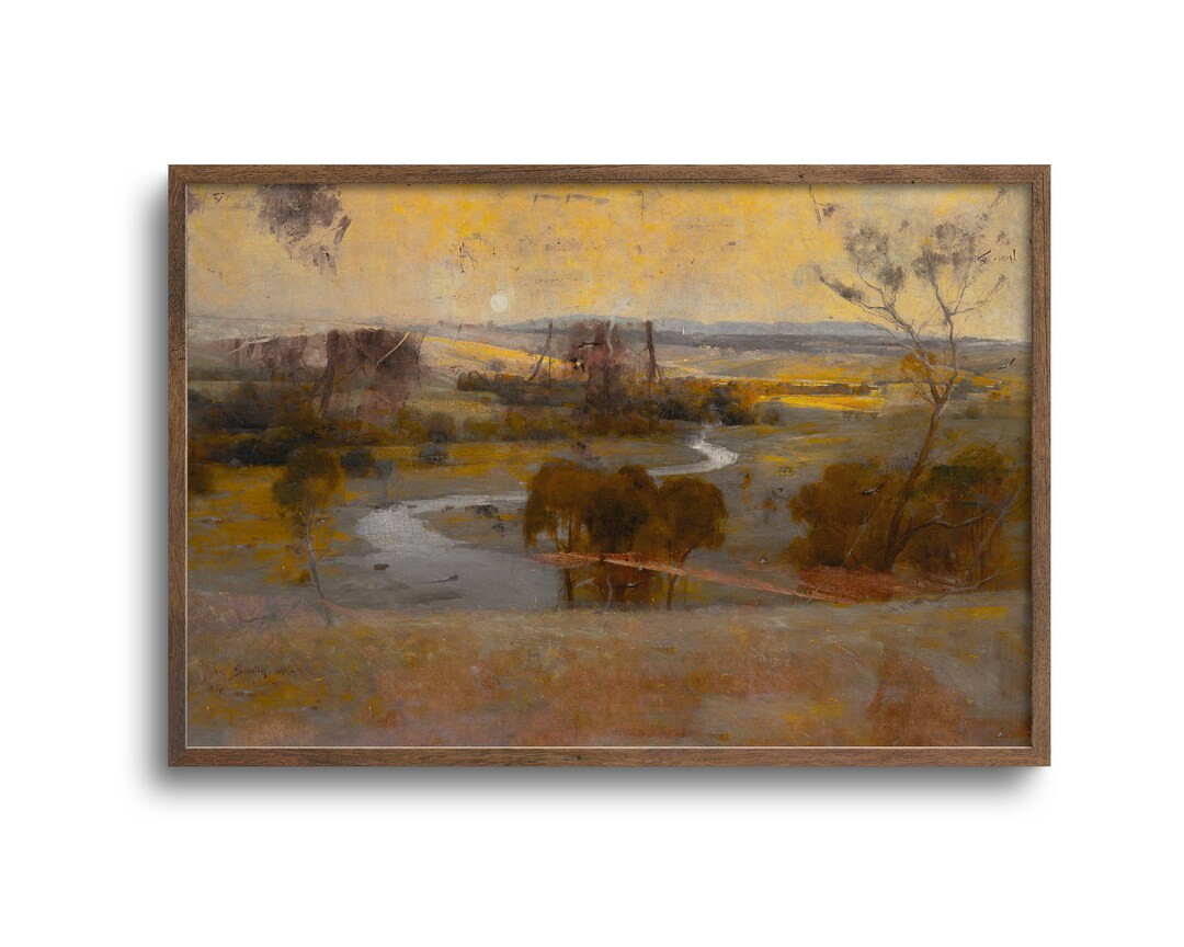 Vintage Countryside Landscape Print, Altered Antique Painting, Original Artwork, Paper or Canvas ... | Etsy (US)