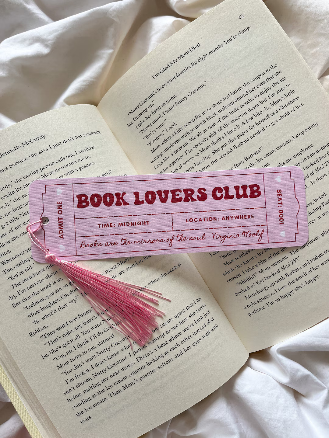 Book Lovers Club Bookmark Feminist Bookmark Bookmark Ticket Cute Bookmark Gift for Book Lover Boo... | Etsy (US)