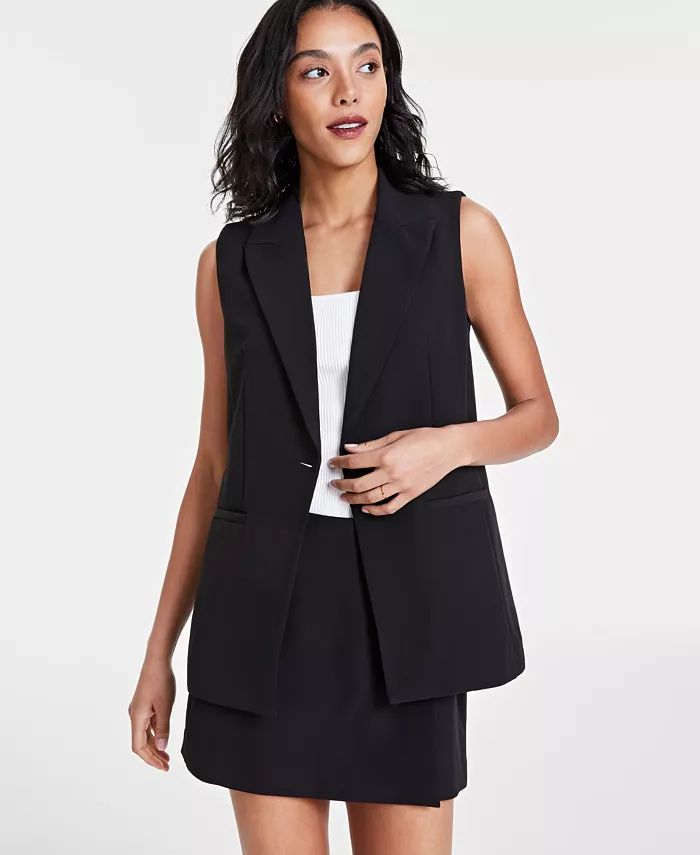 Bar III Women's Single-Button Vest, Created for Macy's - Macy's | Macy's