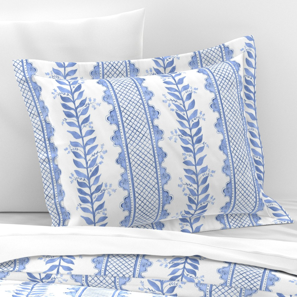 Pillow Sham in Celia Ginger Jar Blues | Spoonflower
