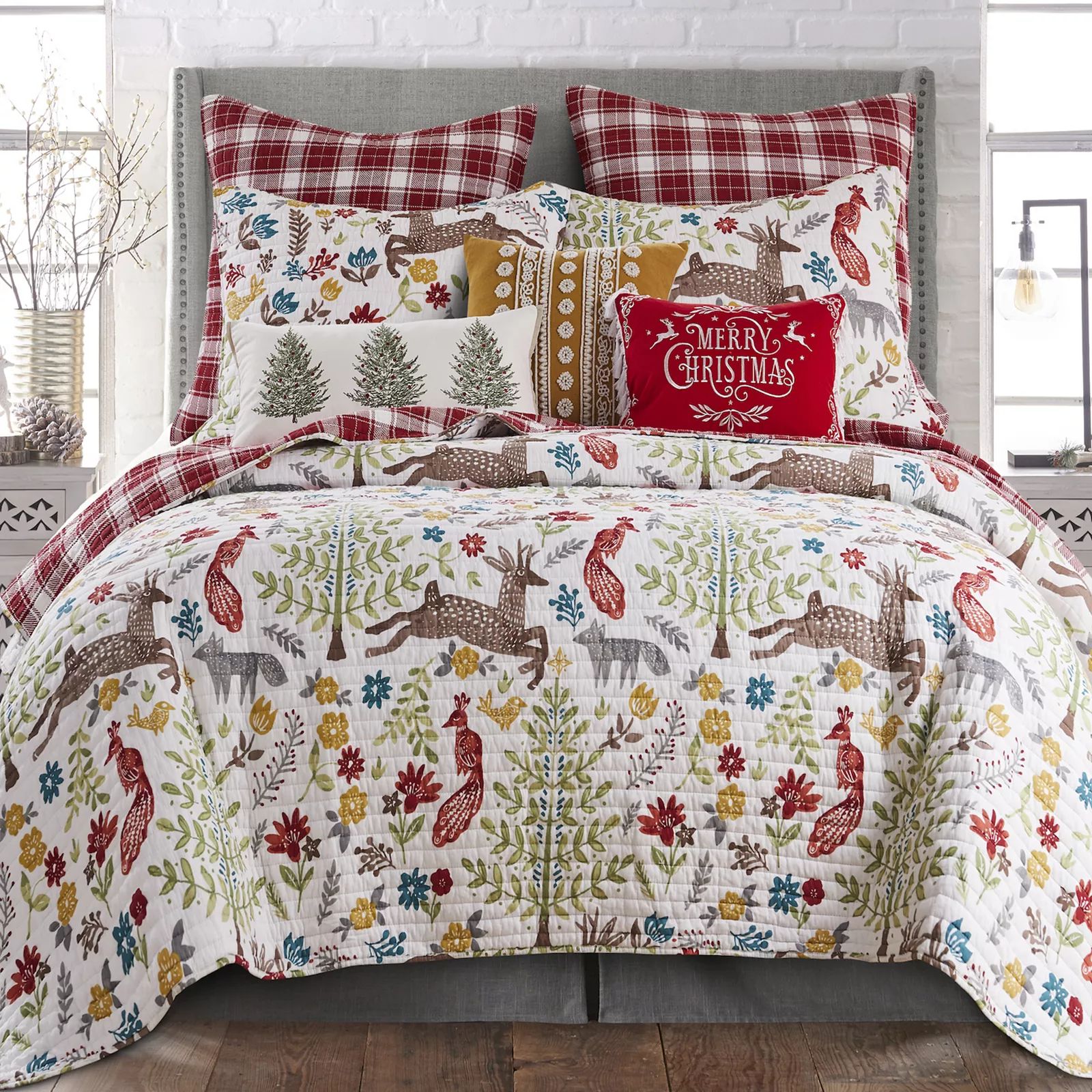 Levtex Home Folk Deer Quilt Set with Euro Shams, Multicolor, Twin | Kohl's
