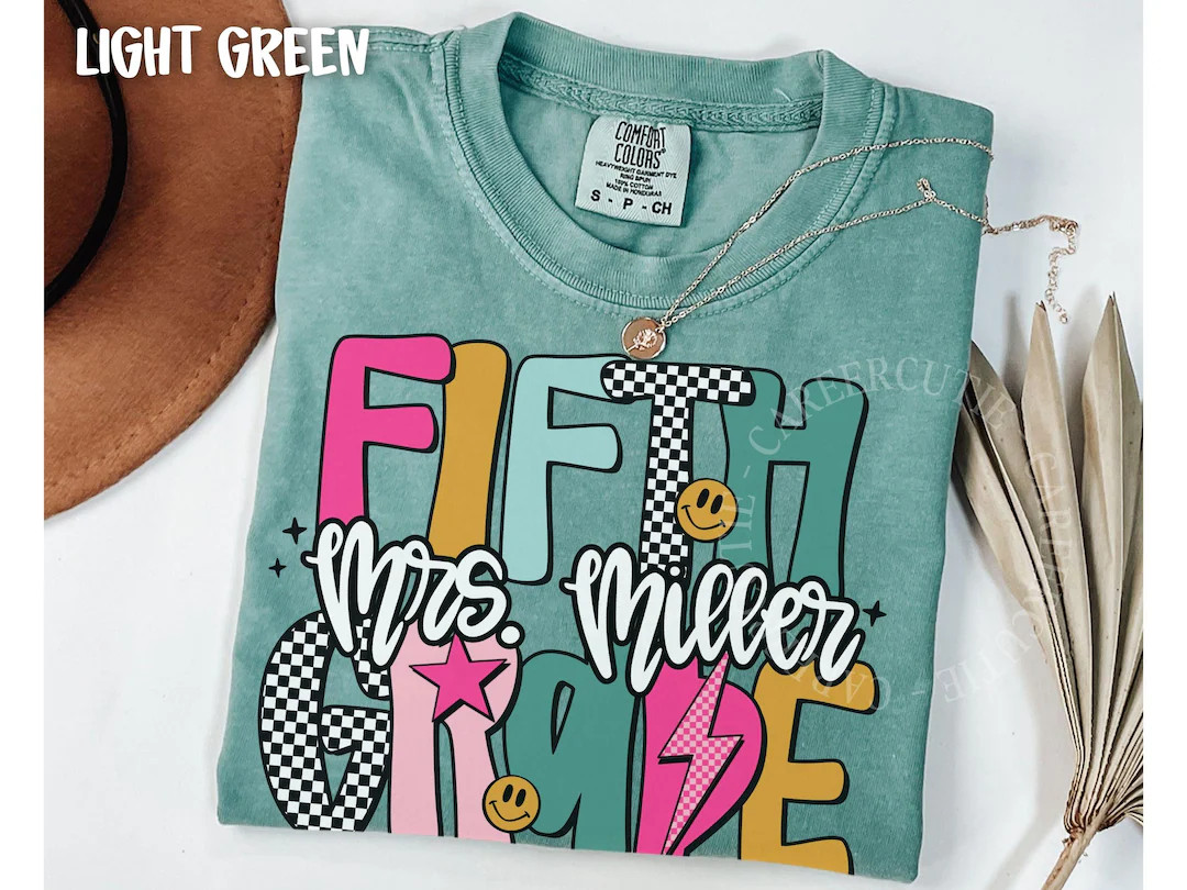 Custom Fifth Grade Teacher Shirt, Comfort Colors® 5th Grade Shirt, Personalized Teacher Name Shi... | Etsy (US)