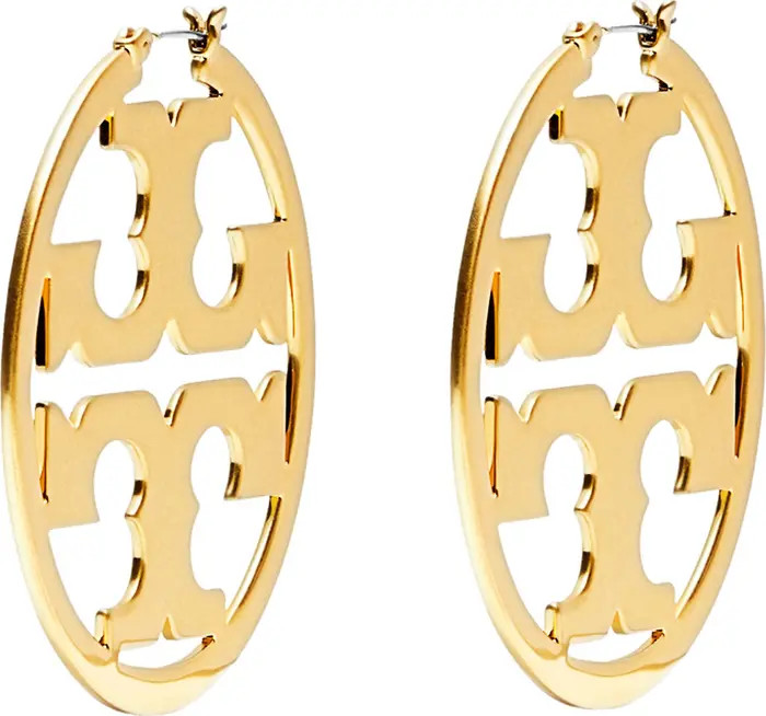 Tory Burch Miller Logo Hoop Earrings | Nordstrom | Nordstrom