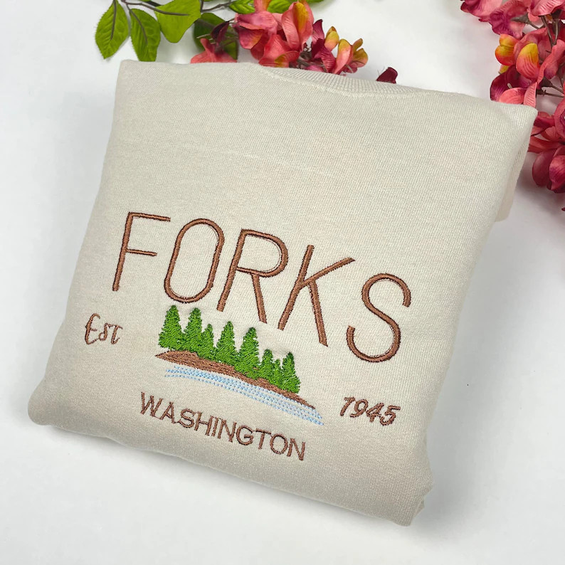Forks Washington Embroidered Sweatshirts Custom City Embroidered Sweatshirts - Etsy | Etsy (US)