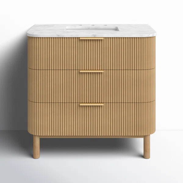 Nova 36" Marble Top Single Sink Vanity | AllModern