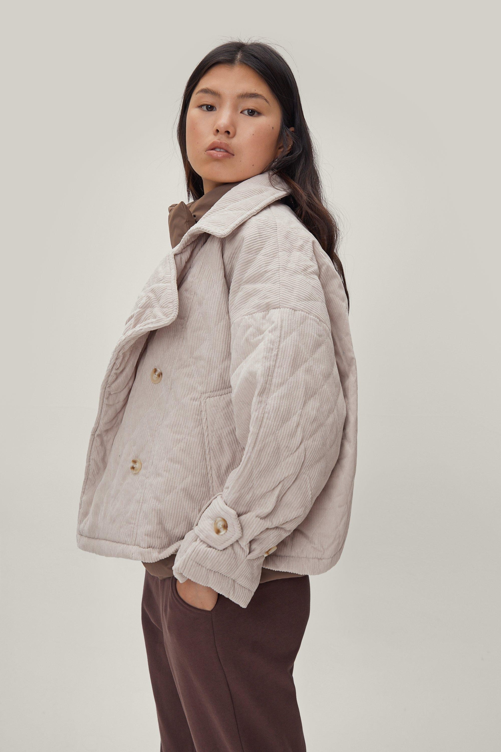 Quilted Oversized Cord Jacket | Nasty Gal (US)