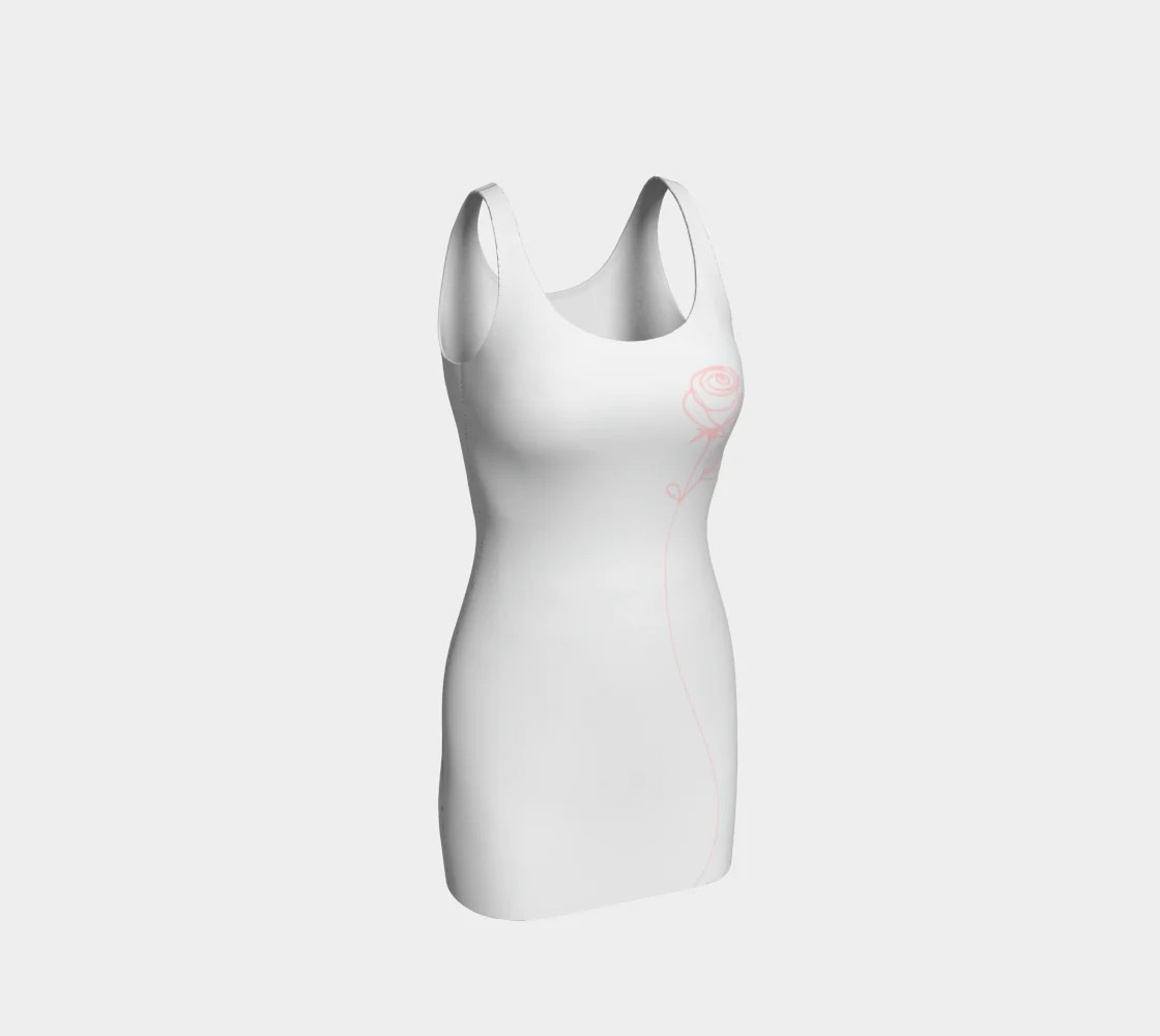 White Dress Pink Rose | Czar Clothing