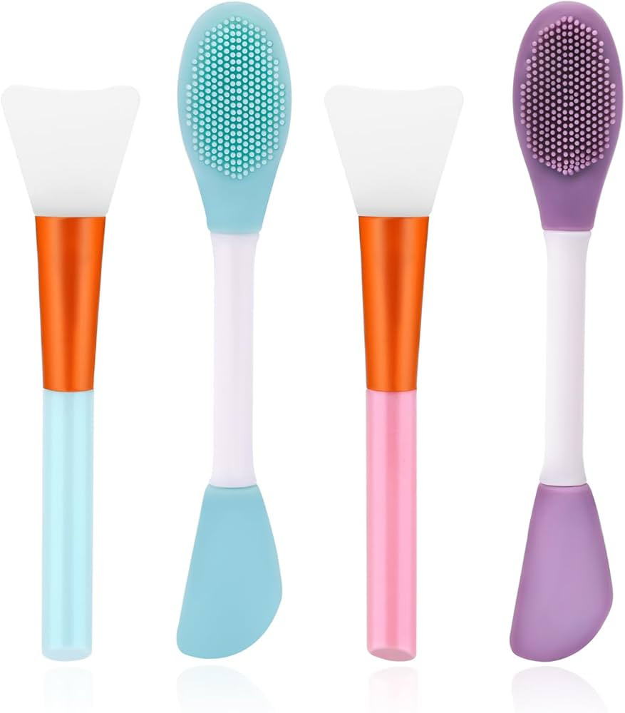 Face Mask Applicator,4 Pcs Silicone Face Mask Brush Reusable Facial Brushes Applicator for Applyi... | Amazon (US)