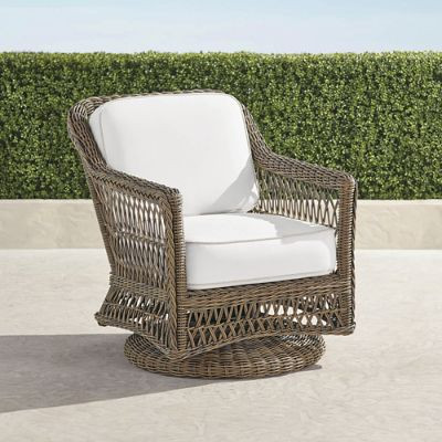 Hampton Swivel Lounge Chair in Driftwood Wicker | Frontgate