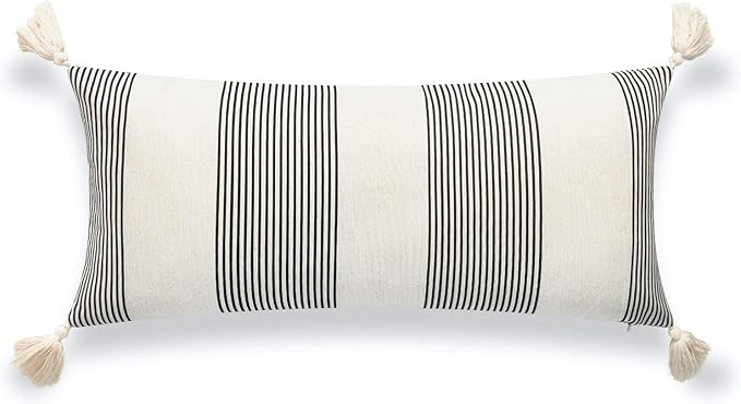 Hofdeco Modern Boho Moroccan Indoor Outdoor Long Lumbar Pillow Cover ONLY for Bed, Backyard, Couc... | Amazon (US)