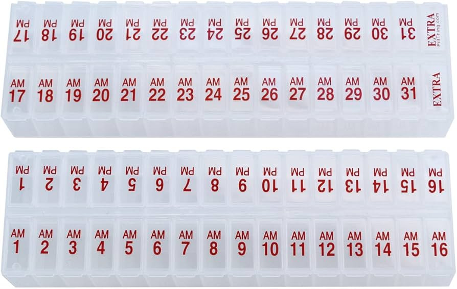 Twice-a-Day Monthly Large Pill Organizer Set - AM/PM Medication Organizer Box Set Contains 2 Orga... | Amazon (US)