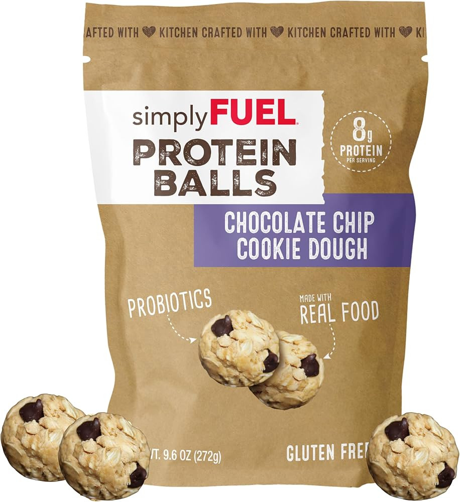 Whole Food Protein Balls with Probiotics - Chocolate Chip Cookie Dough Snacks - 8g Protein Snack ... | Amazon (US)