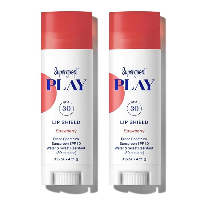 Supergoop! PLAY Lip Shield SPF 30 with Strawberry - Pack of 2 - Moisturizing Lip Treatment for Dr... | Amazon (US)