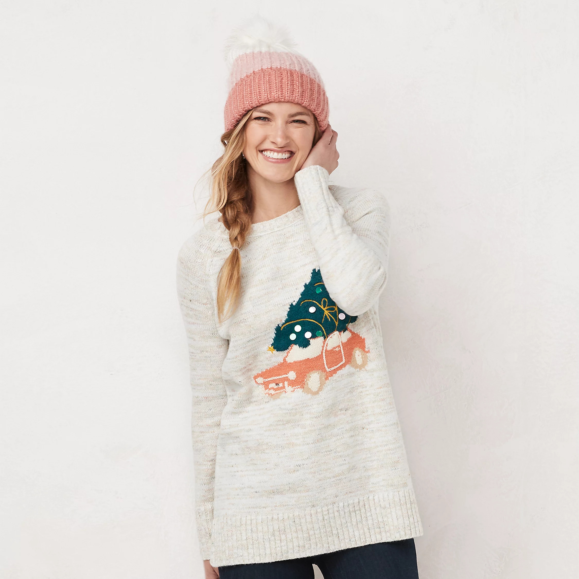 Women's LC Lauren Conrad Embellished Raglan Tunic Sweater | Kohl's