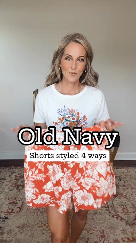 Old Navy linen blend Summer shorts on sale for two days less than $15. You can pair it with any summer top also on sale less than $15.  Denim top is Amazon.  Everything is a size small.