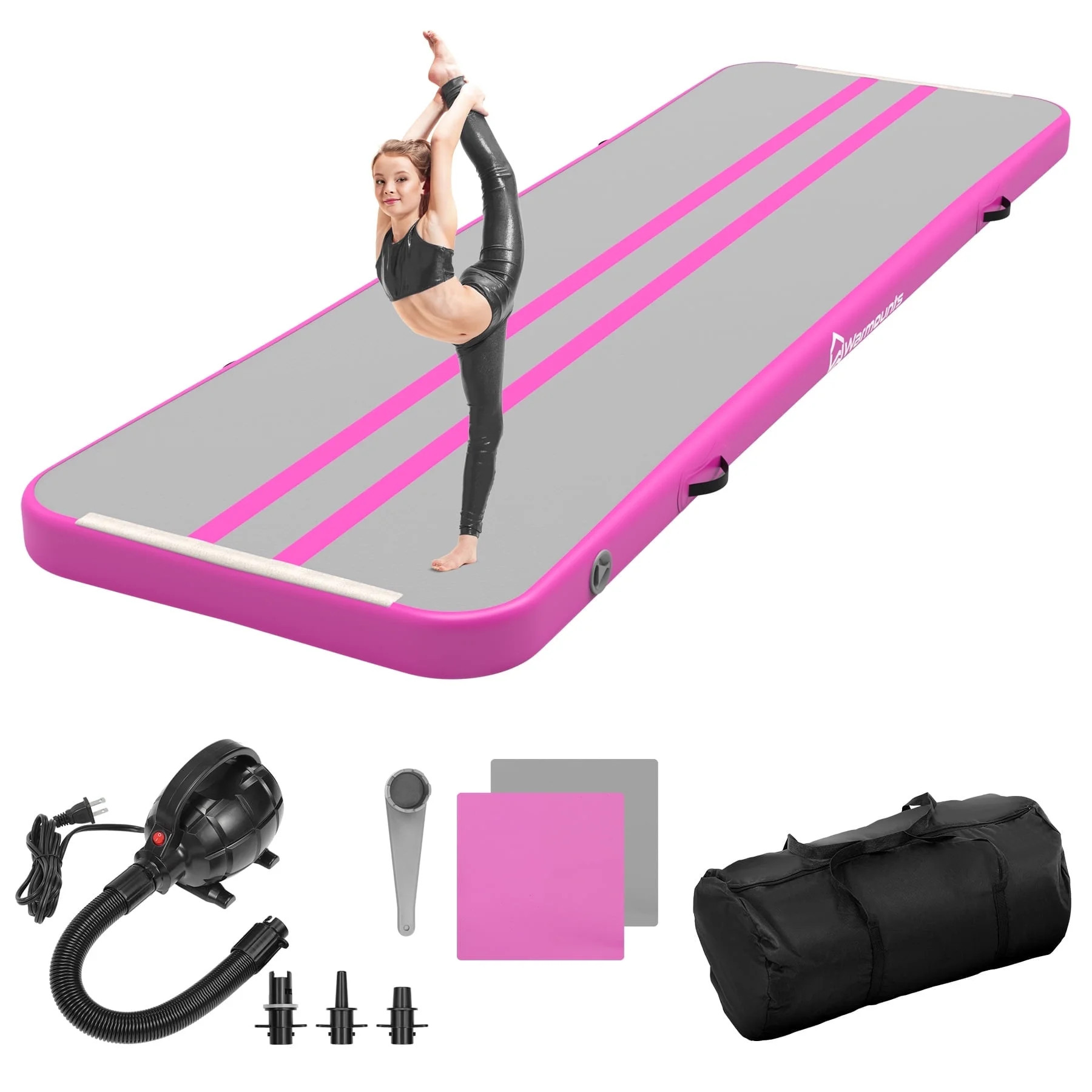 WARMOUNTS Tumbling Mat, 10 ft Inflatable Air Gymnastics Training Mats w/ Electric Pump, 4'' Thick... | Walmart (US)