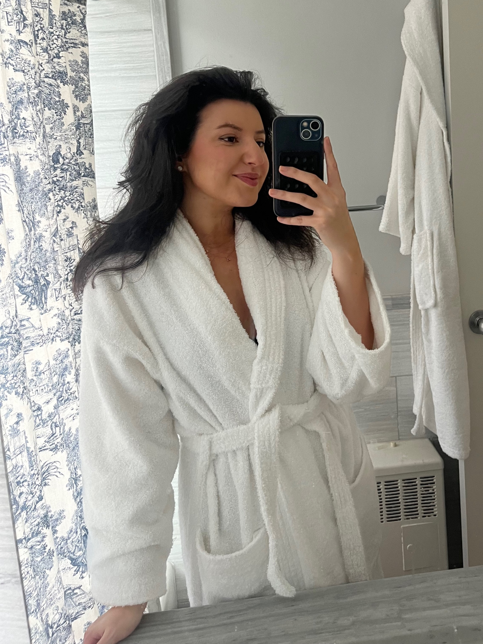 Post airport shower! Bathroom, bathrobe, shower curtain, Nancy Meyers

#LTKFindsUnder50 #LTKHome #LTKSaleAlert