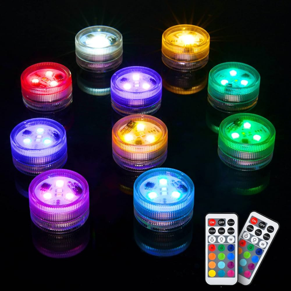Mini Submersible LED Tea Lights - Waterproof Flameless Led Lights Battery Powered, Small Led Cand... | Amazon (US)