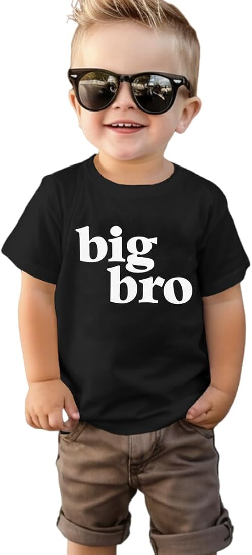 Big Brother Shirt for Toddler Baby Boy Promoted to Big Bro Announcement T-Shirt Kids Summer Short... | Amazon (US)