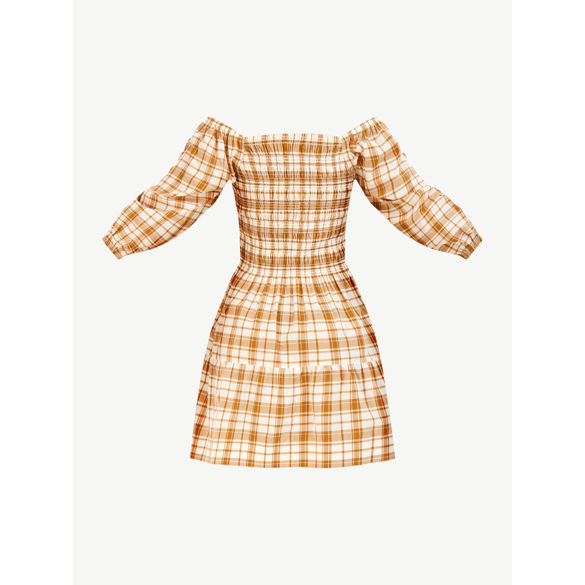 Free Assembly Women's Square Neck Smocked Mini Dress | Walmart (US)