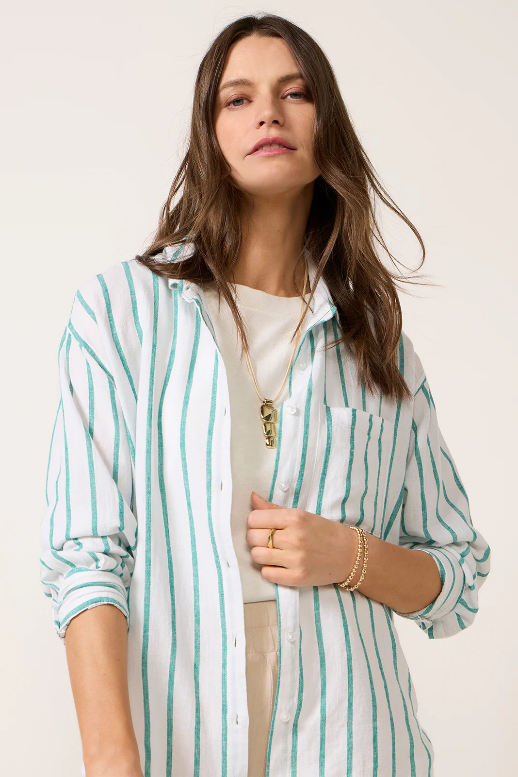 The Perfect Striped Button Up | Evereve